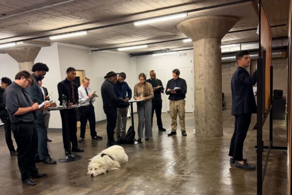 Vernon Solutions employees gathered together during a team event.